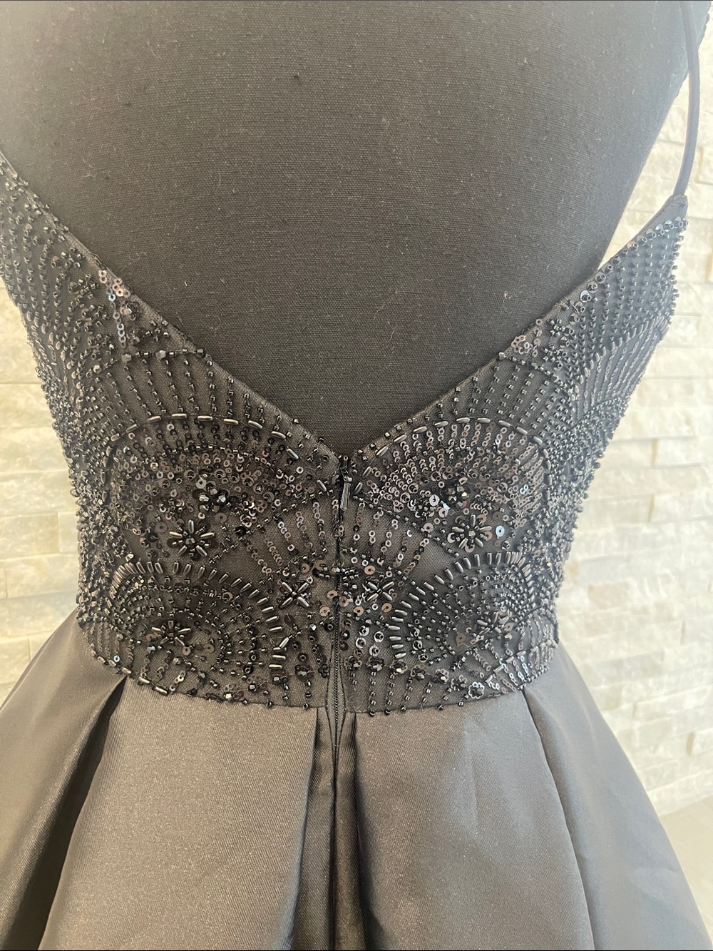 Jovani Black Beaded A-Line Gown - Picture 5 of 9
